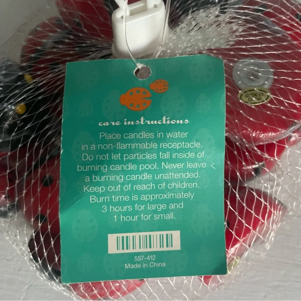 NWT Crate&Barrel Floating Candles Ladybugs (12 L, 6 S)